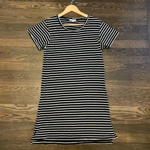 LNA Black / White Striped Tee Dress Size Small